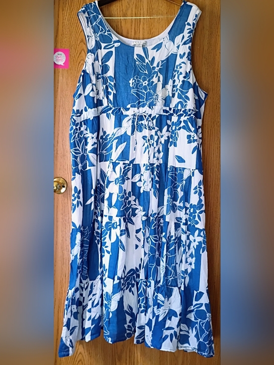 Vasna Desire Dresses & Skirts - Blue & White Floral Tiered Maxi Dress